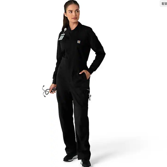 Carhartt Pants - 313 Carhartt Womens Rugged Flex Canvas Coverall S 4-6 Regular Black NWT